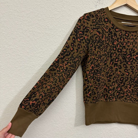 MADEWELL Banded Sweatshirt in Multicolor Jungle Cat Print Leopard - Picture 4 of 12